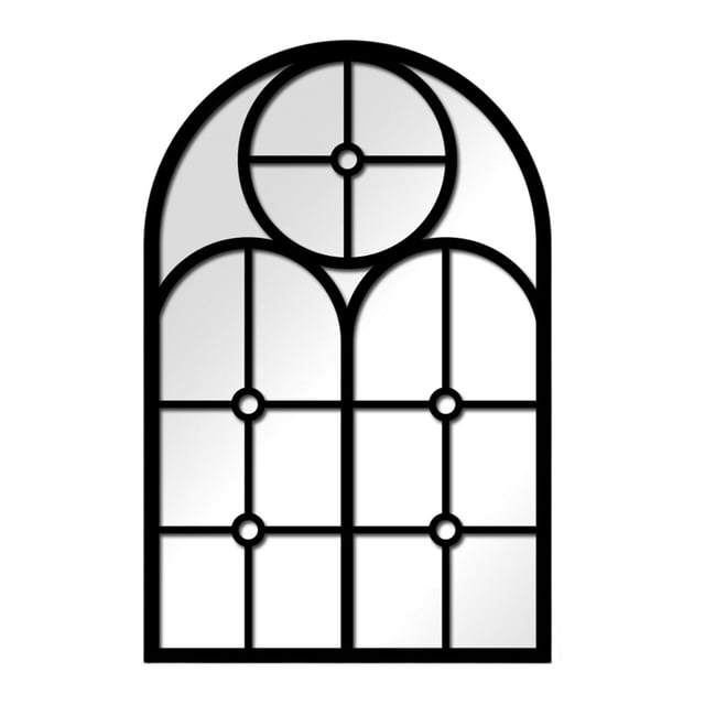 DOLITY Arched Window Mirror Creative Wall Decor for Farmhouse Fireplace Living Room Style B