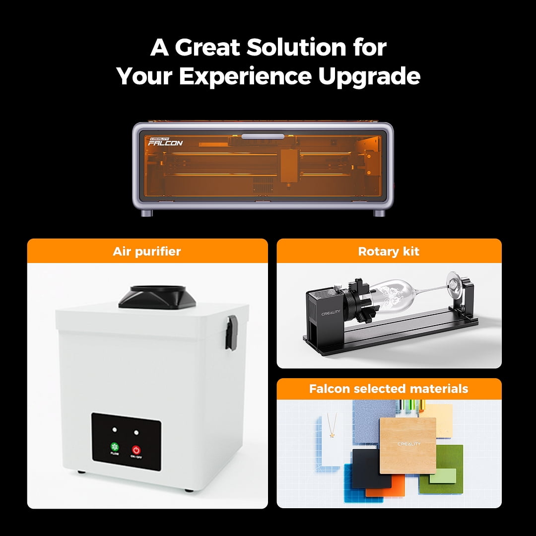 2025 New Creality Falcon A1 Laser Engraver & Cutter Materials Recognition Smart Camera Working Area 305mm*381mm