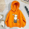 thumbnail image 2 of Hwmodou Girls Hoodies Kids Sports Shirt Boys Comfy Leisure Print Personality Pullover Hooded Sweatshirt With No Pocket Fall Winter Simple Athletic Top,3-12Y, 2 of 3