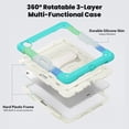 thumbnail image 3 of Case for iPad Air 13 Inch M3 2025 / M2 2024 12.9 inch (3rd/4th Gen) with Screen Protector, 360 Degree Rotating Kickstand Hand Strap Shockproof Cover with Shoulder Strap, Rainbow Blue, 3 of 7