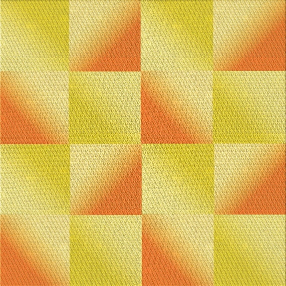Ahgly Company Indoor Square Patterned Bold Yellow Area Rugs, 6' Square