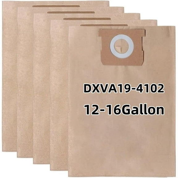 5 Pack DXVA19-4102 Shop Vac Bags Compatible With Dewalt Dxva19-4102 Dust Bag Vacmaster Bags Ghislaine 12-16 Gallon Wet/Dry Vacuum DXV12P DXV14P DXV16P DXV16PA DXV16S