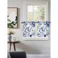 thumbnail image 3 of White Blue Spring Floral Tier Curtains 36 Inch Length,Sheer Curtains for Bedroom Living Room Window Summer Botanical Hummingbird Small Half Window Kitchen Curtains & Drapes 27.5"x36" 2 Panels, 3 of 6