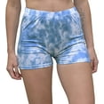 thumbnail image 2 of Daisy Del Sol Women's High Waisted Stretchy Soft Tie Dye Floral Solid Yoga Athleisure Loungewear Biker Boyshort Booty Shorts, 2 of 5