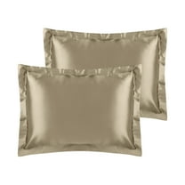 Unique Bargains Envelope Closure Soft and Smooth Satin Pillowcase (2 Count) Gold Queen