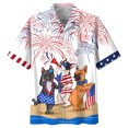 thumbnail image 3 of Camisetas estampadas en 3D con la bandera de EE. UU. a la moda para hombres, ropa divertida con estampado de perro y animal, camisetas hawaianas de manga corta para playa, vacaciones, Y2k, 3 of 5