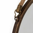 thumbnail image 2 of Danya B. SE021 Decorative Rustic Metal-Framed 15" Gold Patina Round Wall Mirror with Hanging Rope, 2 of 3