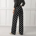 thumbnail image 4 of Bexdxz Women's Casual Wide Leg Jeans with Large Polka Dot Print Black S, 4 of 6