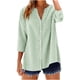thumbnail image 3 of TaTaai Women's V Neck Flannel Top, 3/4 Sleeve Button Up Blouse, Loose Fit Plaid Casual Shirt for All Seasons Gift, 3 of 6