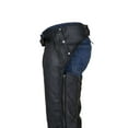 thumbnail image 5 of Dream Apparel Black Motorcycle Leather Chaps for Men Women Riding Cowboy Biker Pants with removable lining, 5 of 6