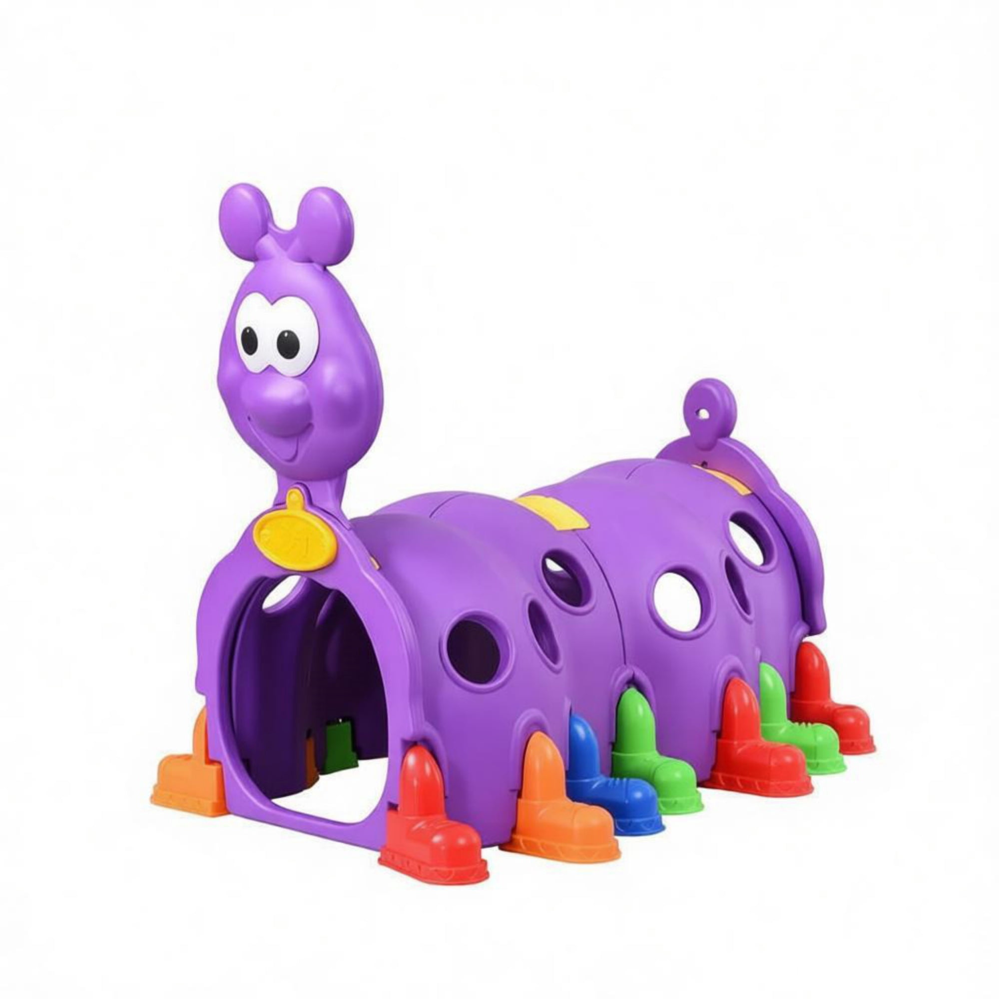 2-Section Toddler Play Tunnel, Kids Crawl & Climb Through Indoor Outdoor Play Structure, Purple