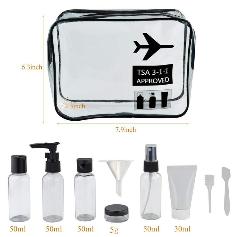 Empty Plastic Travel Bottles Containers, TSA Approved Travel Size Toiletries  Tubes Kit for Carry-On Set