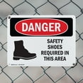 thumbnail image 5 of (2 Pack) Safety Shoes Required Area Symbol OSHA Danger Sign 24 Inch X 18 Inch Plastic Sign, Weather Resistant, UV Protected for Workplace, Business, and Construction Site, Made in the, 5 of 8
