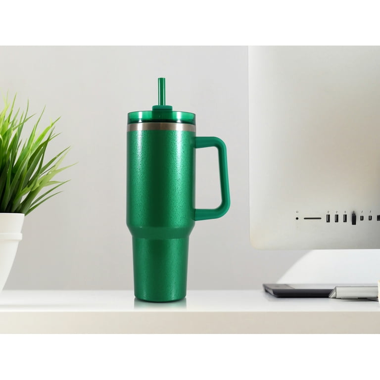Mainstays 40 oz Stainless Steel Tumbler with Straw and Handle 