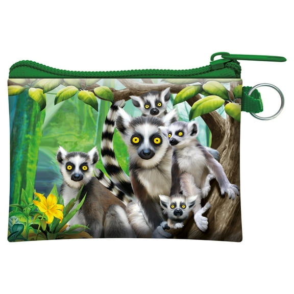 3D LiveLife Coin Purse - Ring-Tailed Lemurs from Deluxebase. Lenticular 3D Lemur Wallet