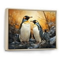thumbnail image 2 of Designart "Journey of Geometric Penguins in Multicolor II" Animals Floater Framed Wall Art Living Room, 2 of 7