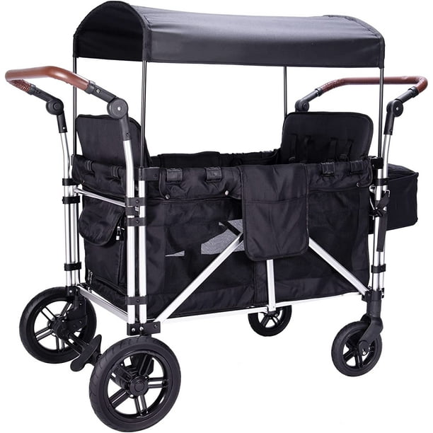Stroller Wagon for 4 Kids, Linor Wagon Cart Featuring 4 High Seat with