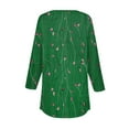 thumbnail image 5 of Xyxonk Funny Shirts for Women Casual Floral Print Button Down V Neck Shirts Three Quarter Length Holiday T-Shirt Fit Funny Graphic Blouse Women's Tunic Tops Clothes Green 2XL, 5 of 5