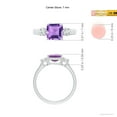 thumbnail image 4 of ANGARA Natural Square 1.3 ct Amethyst and Diamond Three Stone Ring in 14K White Gold for Women (Size-7mm) | February Birthstone, Anniversary, Jewelry Gift for Women | Natural Amethyst Ring, 4 of 9