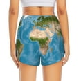 thumbnail image 3 of Picia Earth View World Map Pattern Women's 2 in 1 Athletic Running Shorts High Waisted Workout Casual Gym Sweat Shorts with Comfy Liner Zipper Pockets-Small, 3 of 9