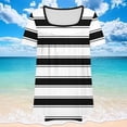 thumbnail image 4 of Frostluinai Womens Plus Size Tops Tunic Short Sleeve Square Neck Shirts Casual Striped Tshirts Summer Pleated Tees Color Block Soft Blouse 1X-5X, 4 of 5