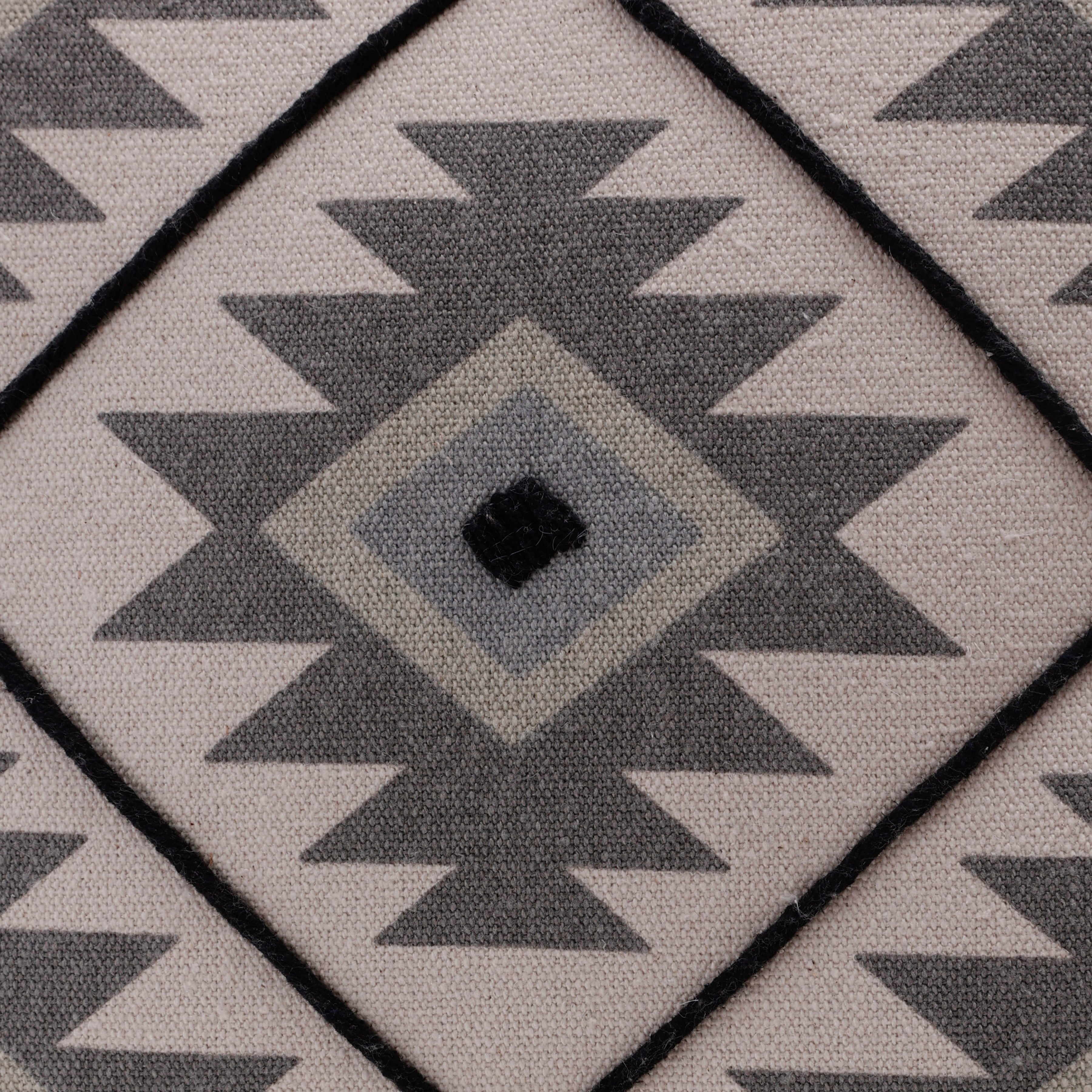 Harlow Hill 20" x 20" Gray/Black Geometric Cotton Adult Decorative Throw Pillow Cover