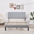 thumbnail image 7 of Katkuca Queen Upholstered Platform Bed Frame with Adjustable Headboard, Strong Wood Slats Support, Mattress Foundation, No Box Spring Needed, Easy Assembly, Light Gray, 7 of 7