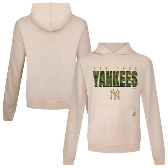 Men's Levelwear Khaki New York Yankees Relay Protect Pullover Hoodie