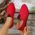 thumbnail image 2 of Miluxas Wedges for Women, New Style Solid Color Pointed Women's Wedge Comfortable Closed Toe Women Dressy Shoes Red 7(39), 2 of 9