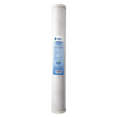 

Tier1 10 Micron 20 Inch x 2.5 Inch | Whole House Carbon Block Water Filter Replacement Cartridge | Compatible with Pentek EPM-20 155635-43 CB-25-2010 Home Water Filter