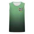 thumbnail image 4 of Camiseta sin mangas de cuello redondo para hombre, informal, a la moda, sin mangas, con estampado, cuello redondo, deportiva, de poliéster, 4 of 4