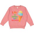thumbnail image 2 of Inktastic Life is Better with Sprinkles Ice Cream Toddler Sweatshirt, 2 of 4