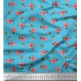 thumbnail image 1 of Soimoi Moss Georgette Fabric Leaves & Rose Floral Fabric Prints By Yard 42 Inch Wide, 1 of 3