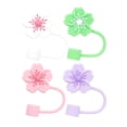 thumbnail image 2 of Hariumiu 4/7Pcs Flower Silicone Straw Covers Dust-Proof Cap for 20-40 Oz Tumbler Food-Grade Reusable Straw Topper Dust-free Straw Accessory, 2 of 7