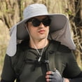 thumbnail image 5 of Mens Womens Sun Hat Bucket Fishing Hiking Cap Wide Brim UV Protection Sunscreen Hat, 5 of 5
