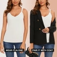 thumbnail image 5 of Thermal Tank Top for Women Fleece Lined V Neck Camisole Slim Fit Thermal Underwear Sleeveless Base Layer Undershirt, 5 of 7