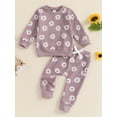 thumbnail image 3 of RSRZRCJ Toddler Baby Girl Fall Outfits Floral Print Long Sleeve Sweatshirts Long Pants 2Pcs Clothes Set, 3 of 8