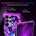 thumbnail image 4 of Casetego for Samsung Galaxy S25 Ultra 5G Case,Glow in The Dark Three Layer Heavy Duty Sturdy Shockproof Protection Rugged Hard PC+Soft TPU Bumper Case for Galaxy S25 Ultra,Purple Butterfly, 4 of 8