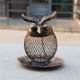 thumbnail image 5 of Comedero Para Pájaros Comedero de hierro forjado con forma de búho para pájaros, decoración de jardín al aire libre con cuerda para colgar (bronce) Rkxzt, 5 of 9