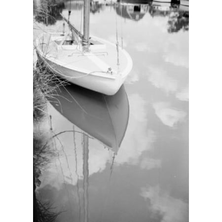 Small sailboat on lake Poster Print
