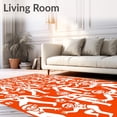 thumbnail image 2 of ODIKA 3'x5' Machine Washable Non-Slip Area Rug, Stadium Crowd Fan Enthusiasm Circular Team Spirit Support High Traffic Rug, Orange, 672736, 2 of 7