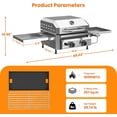 thumbnail image 2 of 16000 BTU Dual-Burner Tabletop Grill, 304 Stainless Steel Portable Propane BBQ Grill with Dual Side Shelves for Camping, Patio & Backyard, 2 of 8