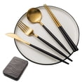 thumbnail image 1 of Zootealy 304 Stainless Steel Flatware Set of 4 Detachable Portable Reusable Utensils Travel Camping Cutlery Set With Box For Camping Picnic Office including Cutter Fork Spoon Chopsticks, 1 of 8