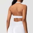thumbnail image 3 of FAHXNVB Women Halter Sports Bras Workout Impact Padded Basic Bra Seamless Backless Gym Yoga Crop Tank Top,M,White, 3 of 8