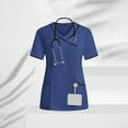 thumbnail image 5 of Gytharion Medical Scrub Sets for Women Short Sleeve V Neck Scrub Top and Stretch Pant Womens Professional Nursing Uniform Workwear with Pockets, 5 of 9