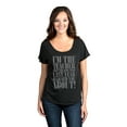 thumbnail image 2 of Thread Tank Im The Teacher That The Kids From Last Year Warned You About! Women's Relaxed Slouchy Dolman T-Shirt Tee Heather Black Large, 2 of 4