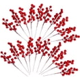 thumbnail image 3 of FRCOLOR Décor de Baies de Noël Branches de Baies Rouges Artificielles pour Décoration en Mousse Résistante aux Vibrations 20 Pcs, 7.87"X2.17"X0.79 Pouces, 3 of 5