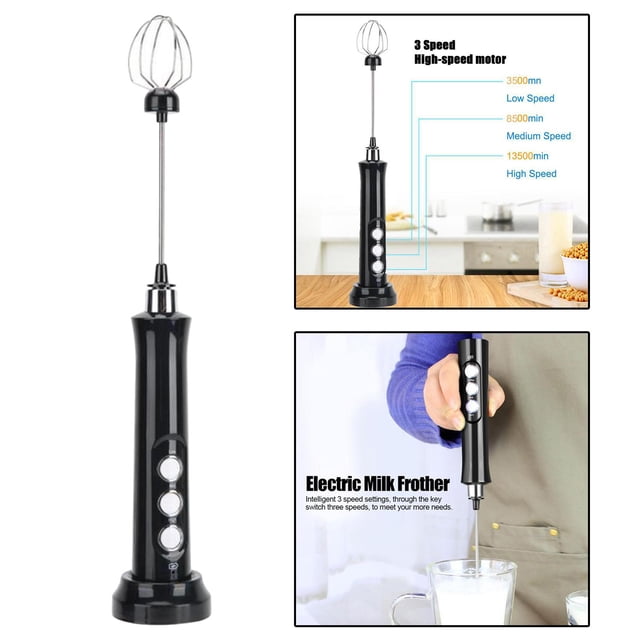 Espumador eléctrico Perfecl 3 velocidades Espumador de leche eléctrico Negro