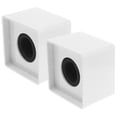 thumbnail image 2 of 2 Pcs Microphone Portable en ABS Moulé par Injection en Forme Carrée Logo de Station de Drapeau (Blanc), 2 of 9