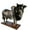 Black, variant on YIEMEEN Handcrafted Brazilian Bulls Liquor Dispenser 2L Capacity with Wooden Base Bar Decors